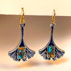 Art nouveau style hand crafted earrings.